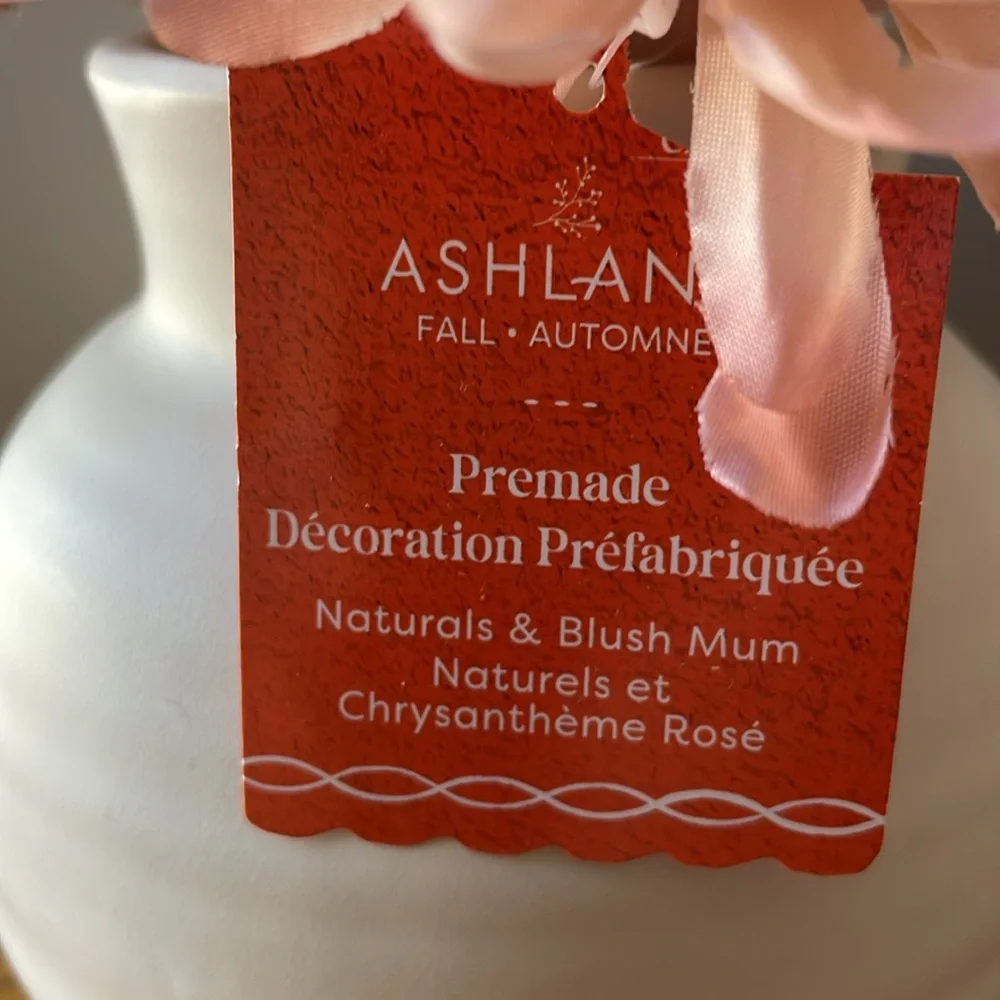 Ashland Spring/Autumn Flower Arrangement In Ceramic Pot NEW W/TAG Neutral 14ª - Picture 2 of 5